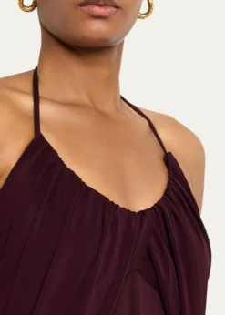 ALAIADraped Halter Backless Gown