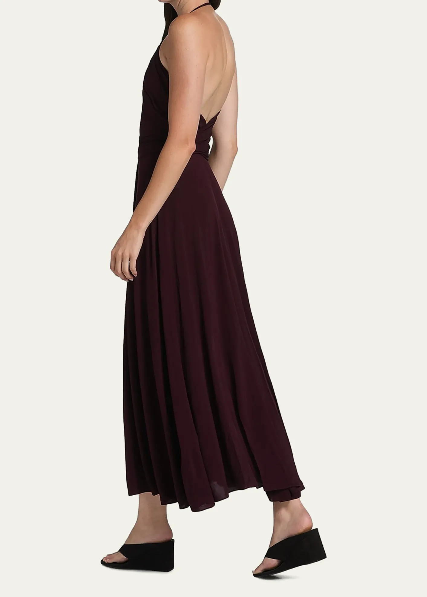 ALAIADraped Halter Backless Gown
