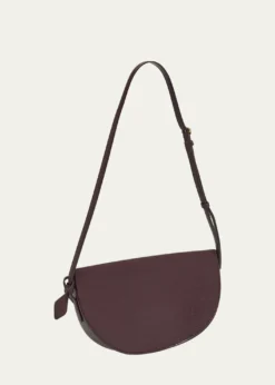 ALAIAEast-West Curved Goatskin Leather Shoulder Bag