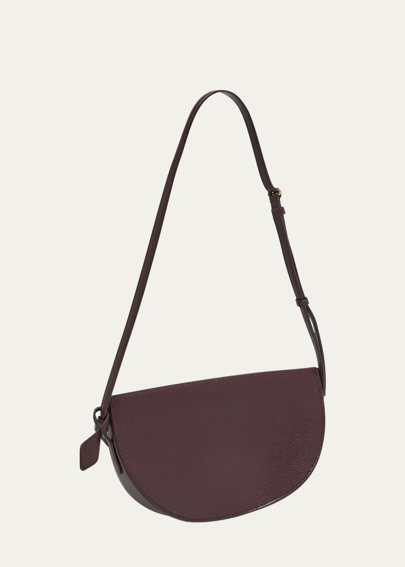 ALAIAEast-West Curved Goatskin Leather Shoulder Bag