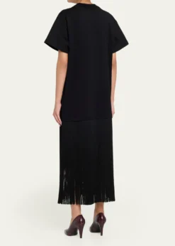 ALAIAFringed Cotton T-Shirt