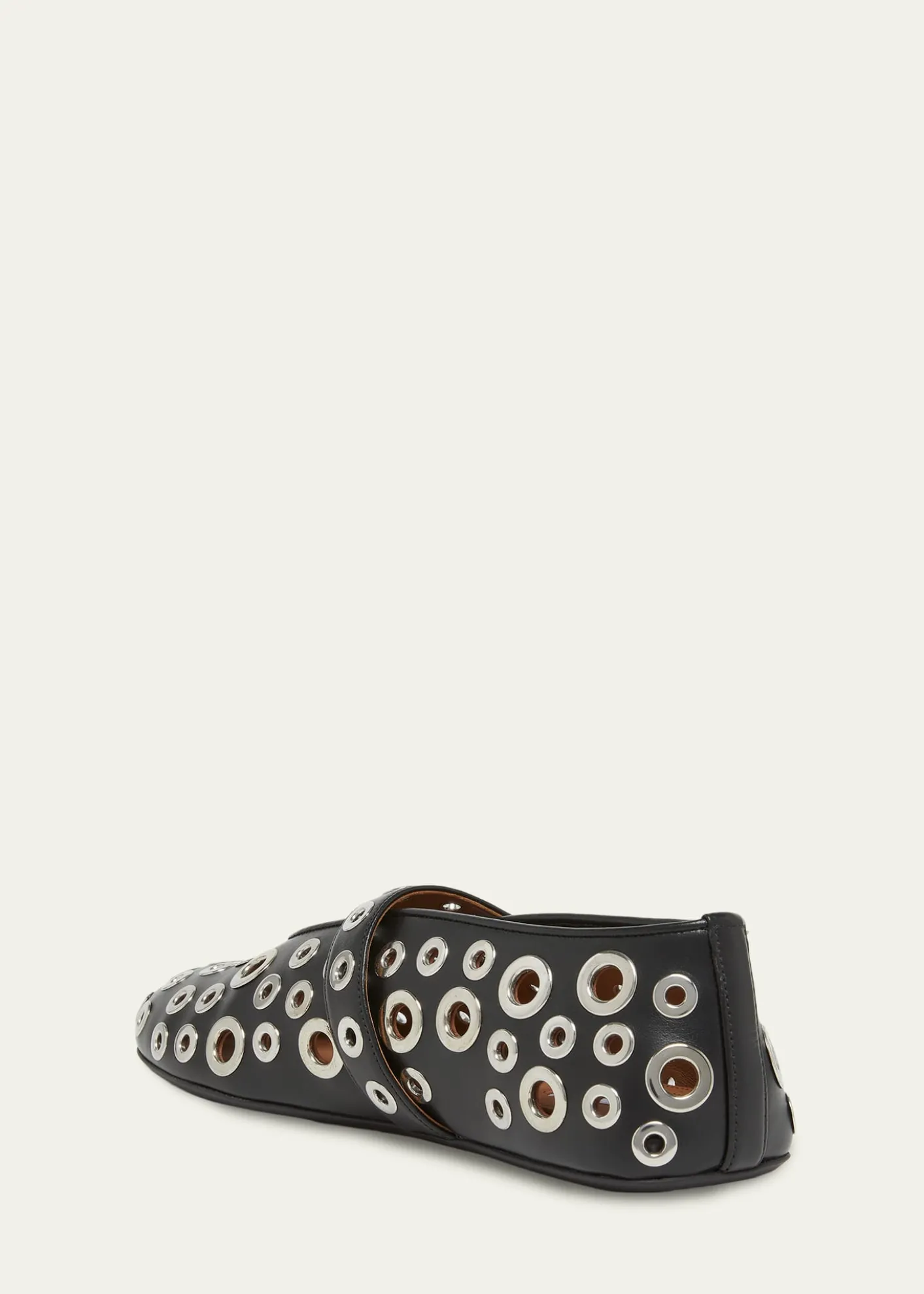 ALAIAGrommet Leather Ballet Flats