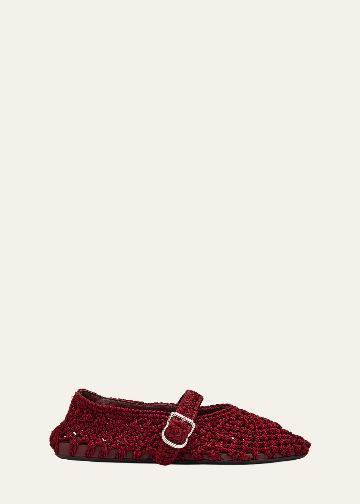 ALAIAKnotted Satin Mary Jane Ballerina Flats