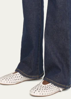 ALAIALeather Mary Jane Flats With Allover Studs