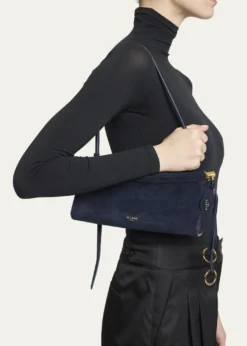 ALAIALe Click East-West Suede Shoulder Bag