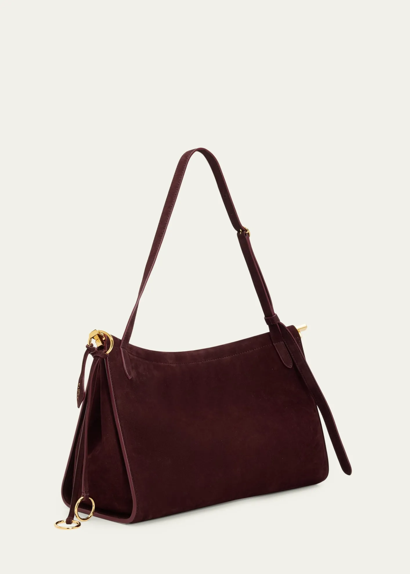 ALAIALe Click Large East-West Suede Shoulder Bag