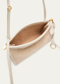 ALAIALe Click Shaved Shearling Small East-West Shoulder Bag