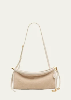 ALAIALe Click Shaved Shearling Small East-West Shoulder Bag