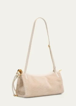 ALAIALe Click Shaved Shearling Small East-West Shoulder Bag