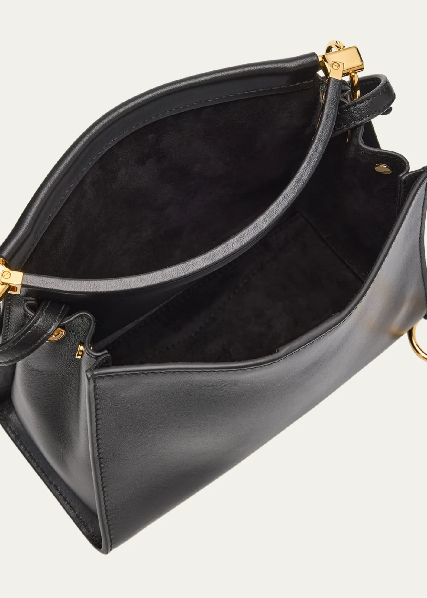ALAIALe Click Small Square Shoulder Bag in Glossy Leather