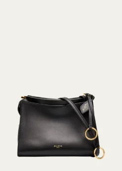 ALAIALe Click Small Square Shoulder Bag in Glossy Leather