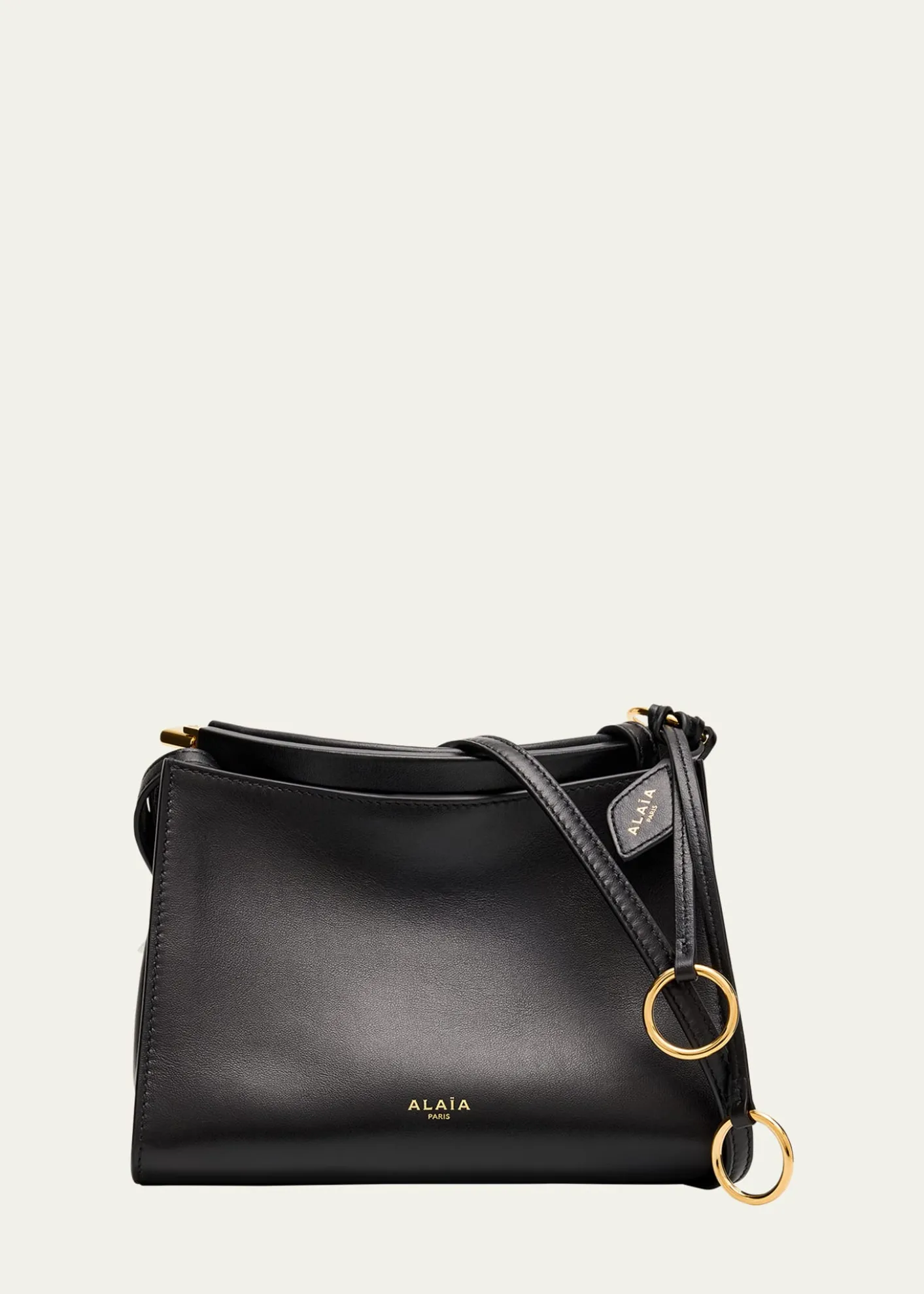 ALAIALe Click Small Square Shoulder Bag in Glossy Leather