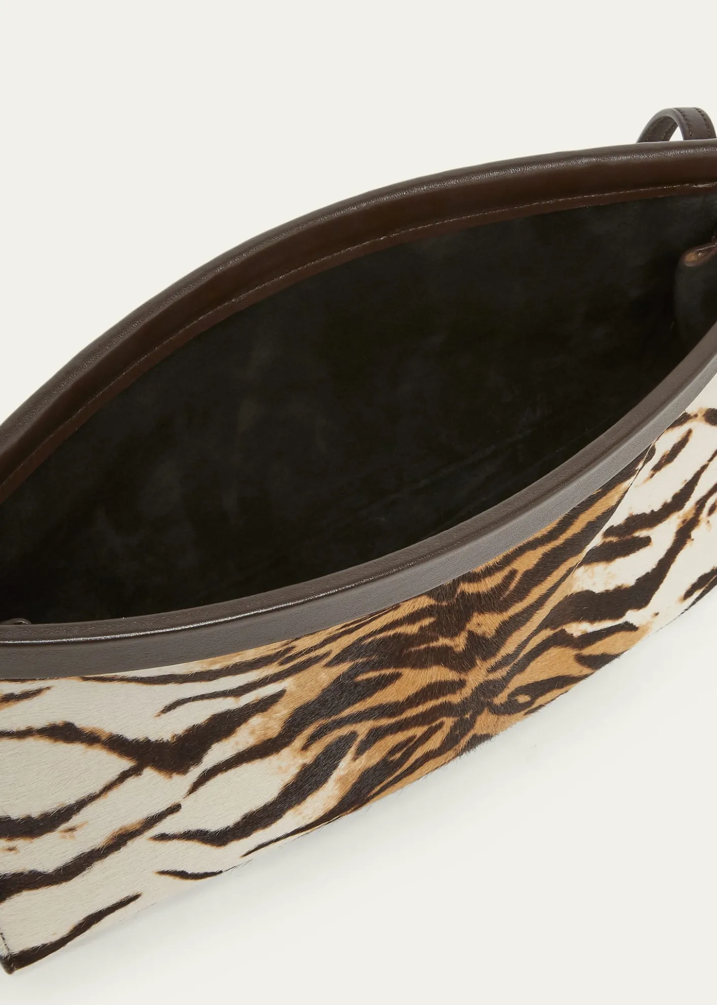 ALAIALe Click Tiger-Print Calf Hair East-West Shoulder Bag
