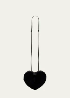 ALAIALe Coeur Crossbody Bag in Shearling