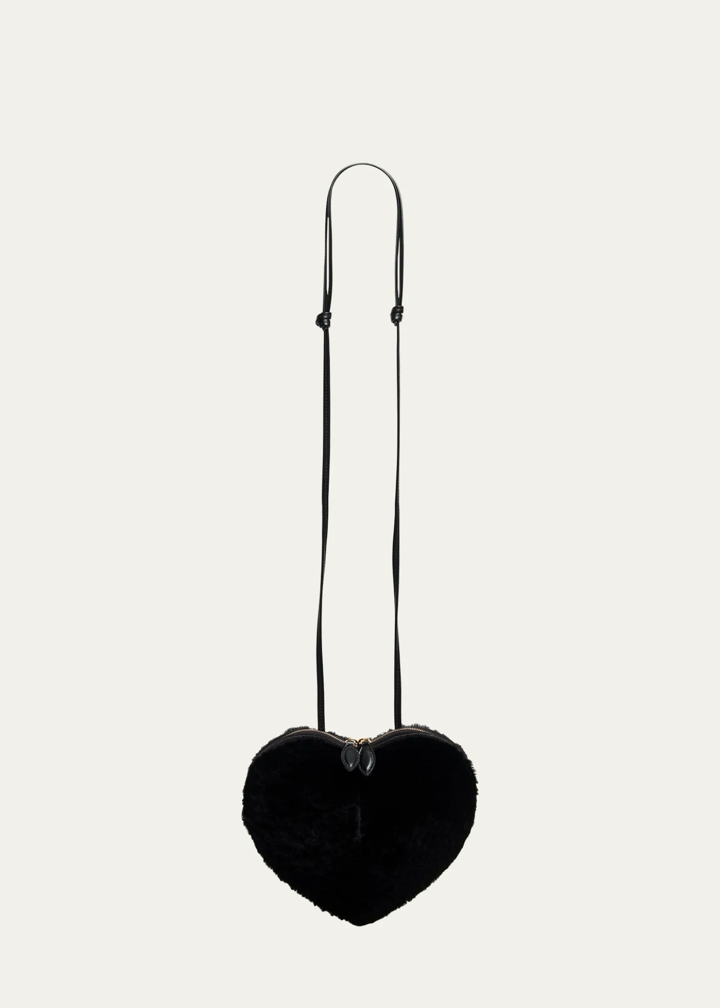 ALAIALe Coeur Crossbody Bag in Shearling