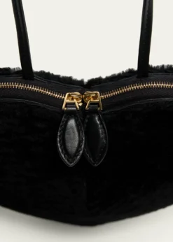 ALAIALe Coeur Crossbody Bag in Shearling