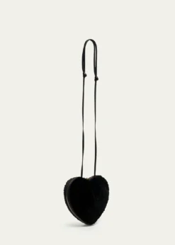 ALAIALe Coeur Crossbody Bag in Shearling