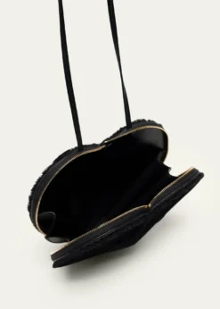 ALAIALe Coeur Crossbody Bag in Shearling