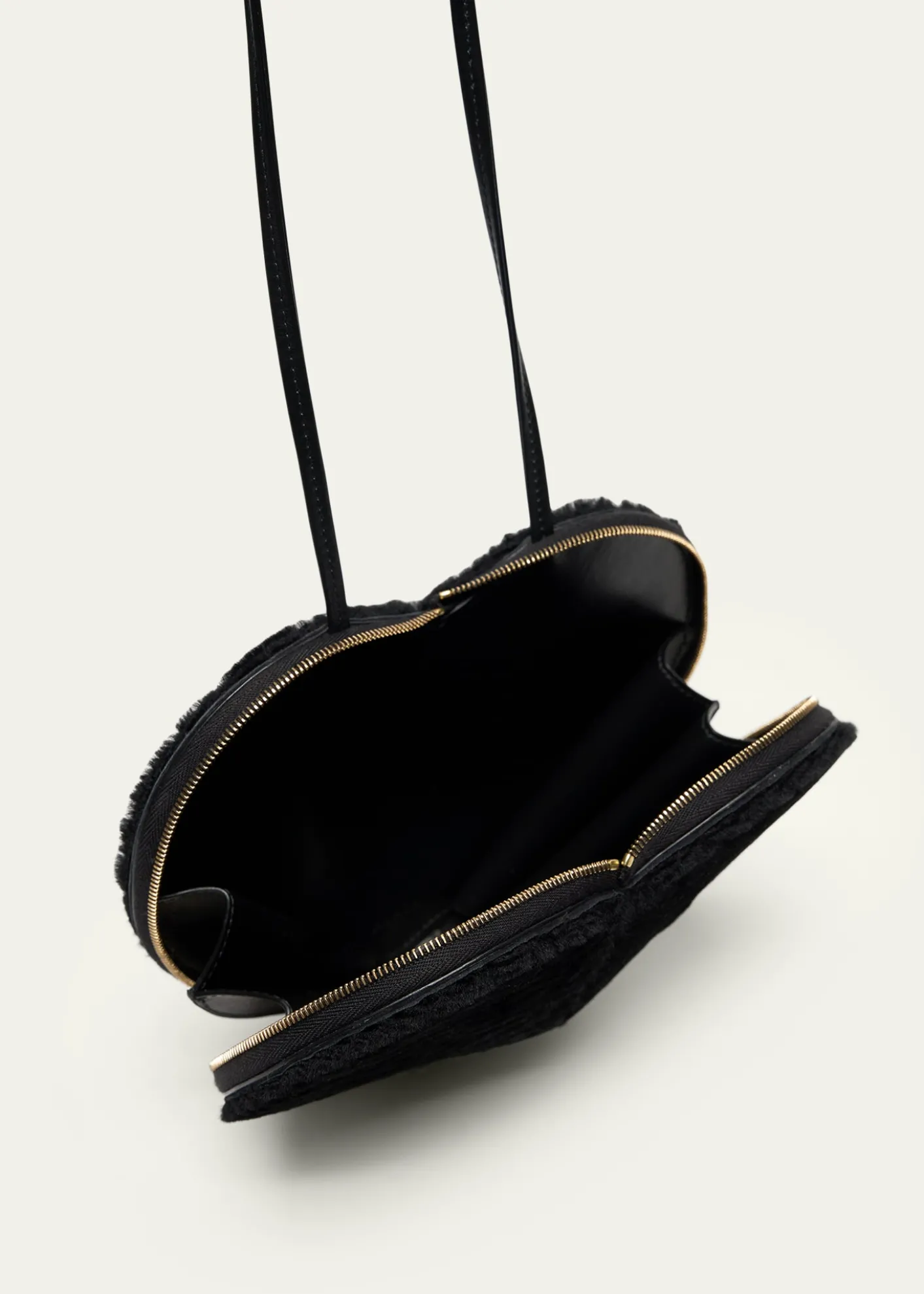 ALAIALe Coeur Crossbody Bag in Shearling