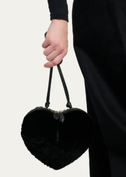 ALAIALe Coeur Crossbody Bag in Shearling