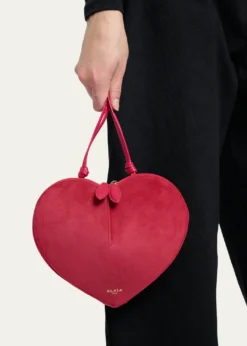 ALAIALe Coeur Crossbody Bag in Suede