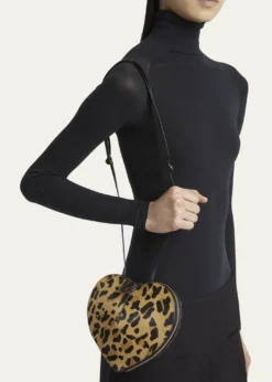 ALAIALe Coeur Crossbody Bag in Leopard Calf Hair