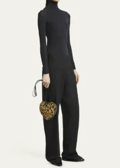 ALAIALe Coeur Crossbody Bag in Leopard Calf Hair