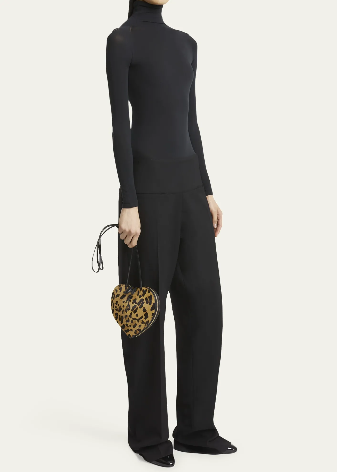 ALAIALe Coeur Crossbody Bag in Leopard Calf Hair