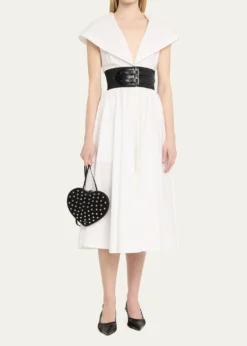 ALAIALe Coeur Studded Goatskin Crossbody Bag