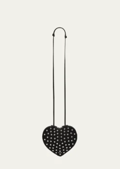 ALAIALe Coeur Studded Goatskin Crossbody Bag