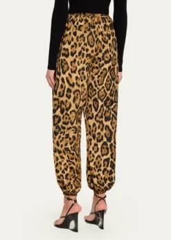ALAIALeopard-Print Nylon Balloon Pants