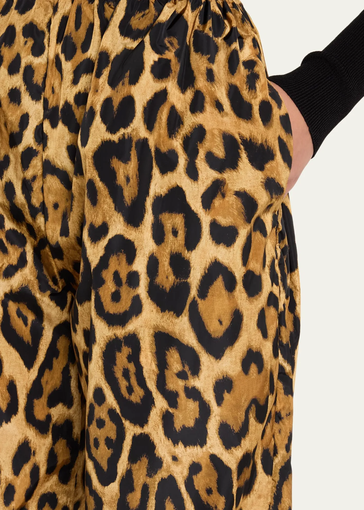 ALAIALeopard-Print Nylon Balloon Pants
