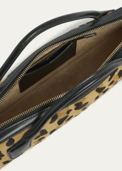 ALAIALe Teckel Clutch Bag in Leopard Calf Hair