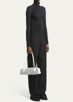 ALAIALe Teckel Medium Shoulder Bag in Fishnet Leather
