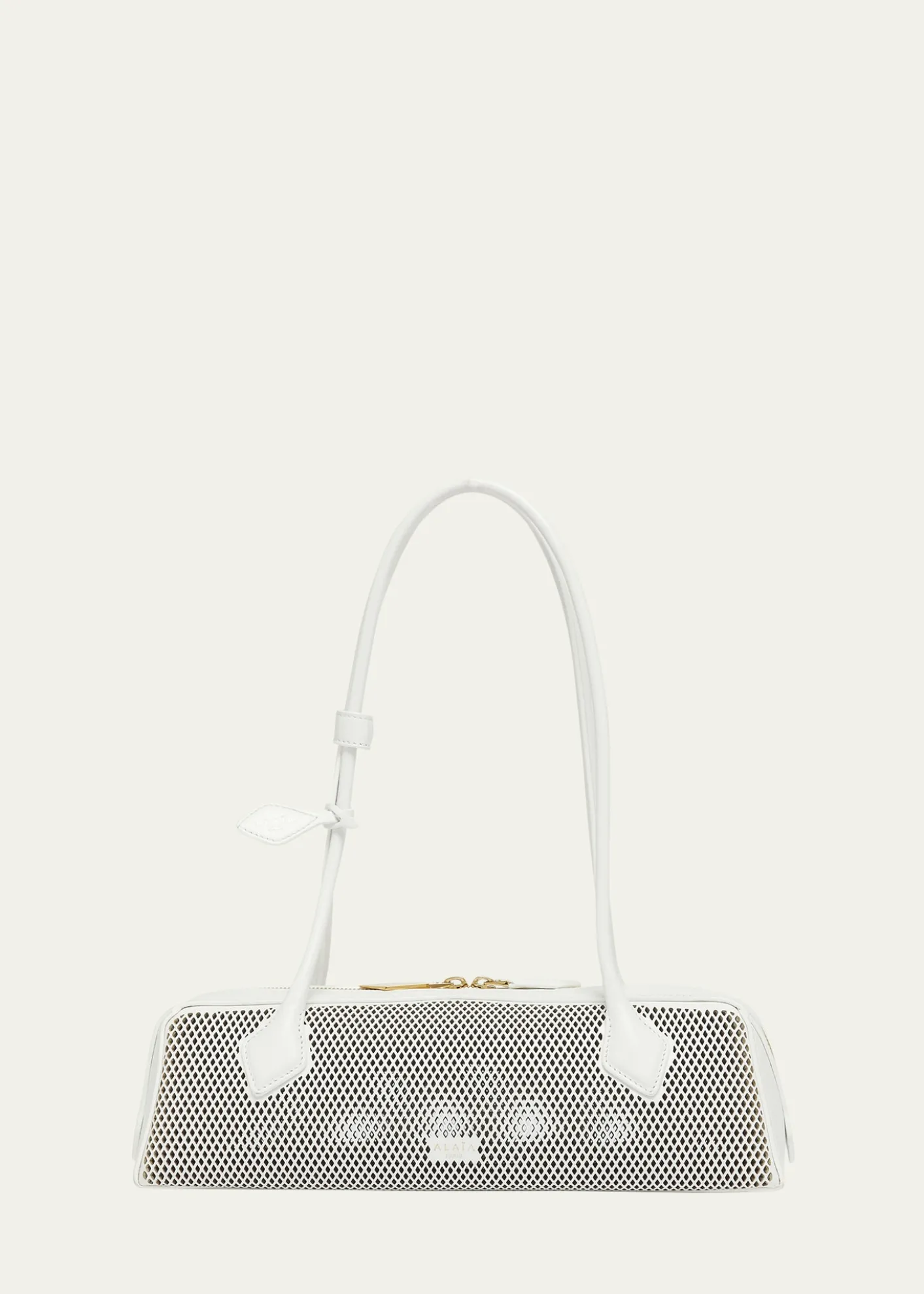 ALAIALe Teckel Medium Shoulder Bag in Fishnet Leather