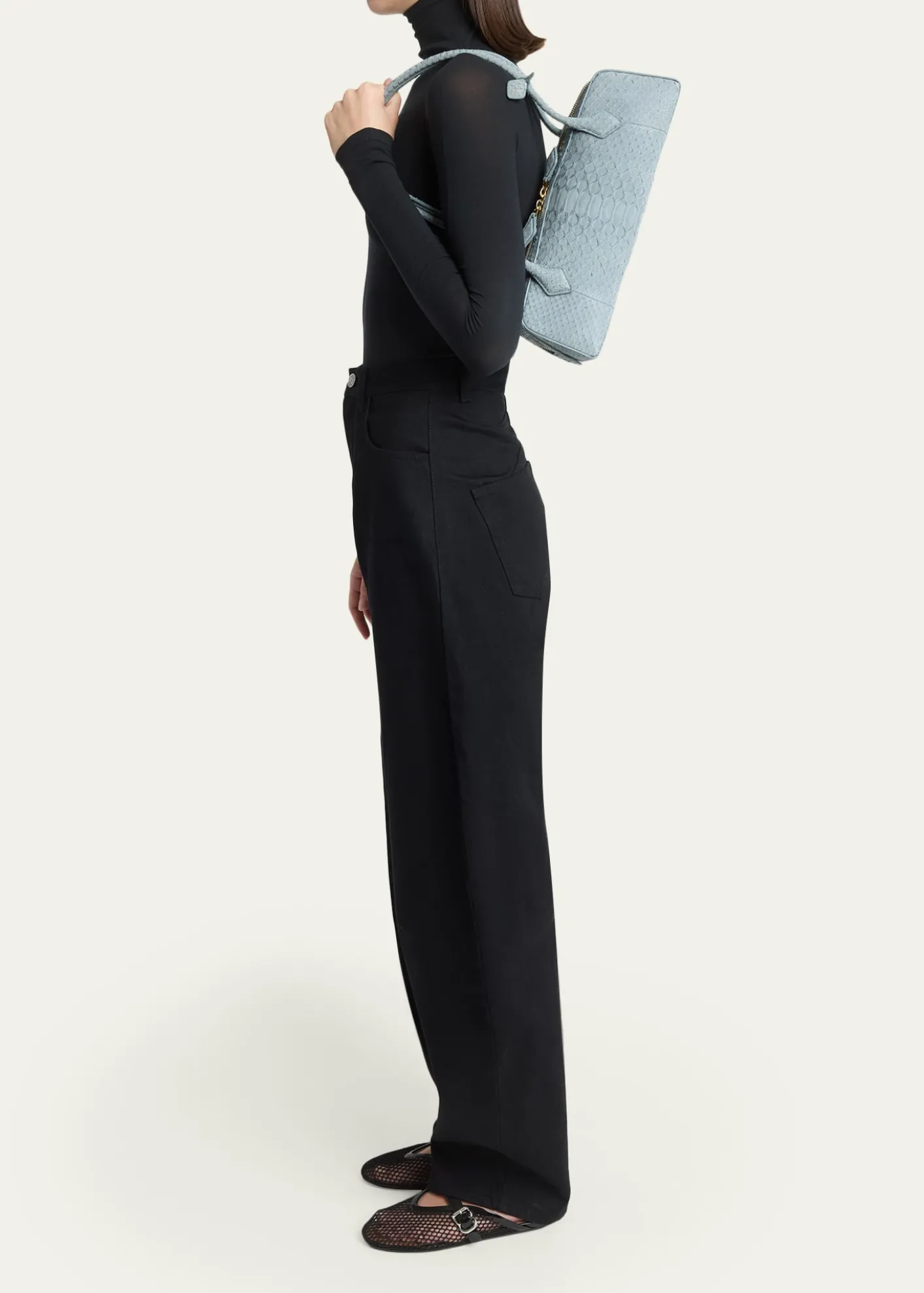ALAIALe Teckel Medium Snakeskin Shoulder Bag