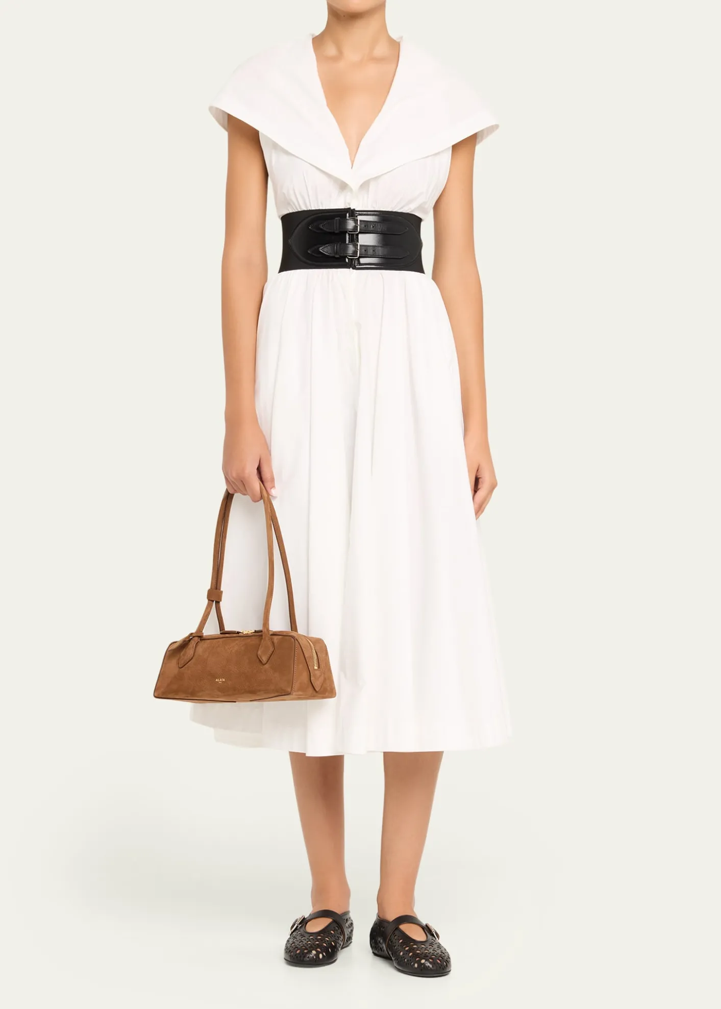 ALAIALe Teckel Medium Suede Shoulder Bag