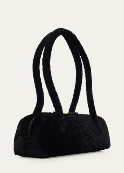ALAIALe Teckel Shaved Shearling Medium Shoulder Bag