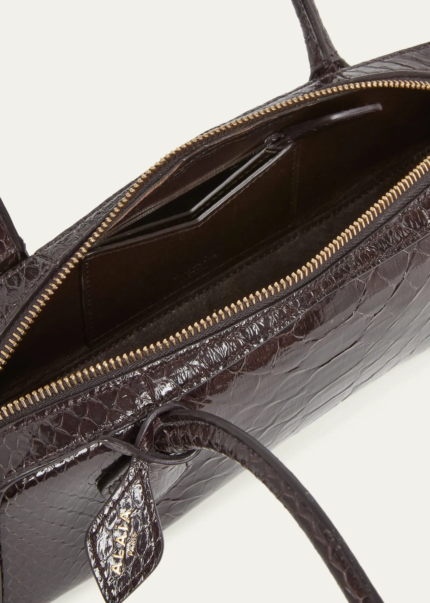 ALAIALe Teckel Small Lizard Shoulder Bag