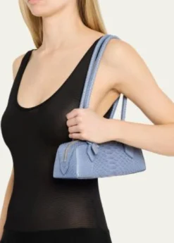 ALAIALe Teckel Small Snakeskin Shoulder Bag