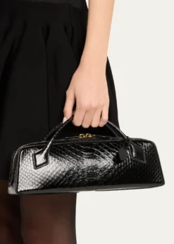 ALAIALe Teckel Snakeskin Top-Handle Bag