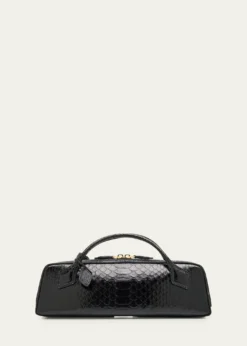 ALAIALe Teckel Snakeskin Top-Handle Bag