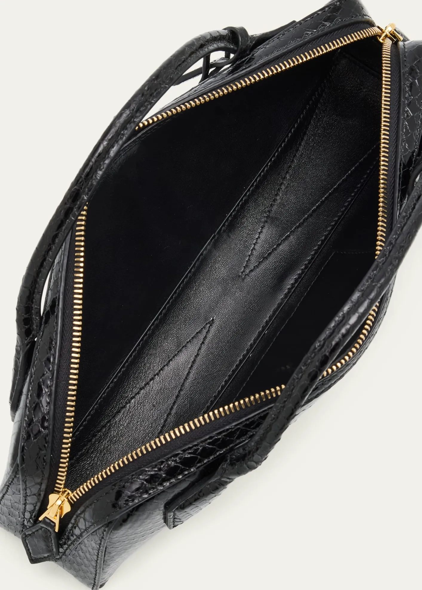 ALAIALe Teckel Snakeskin Top-Handle Bag