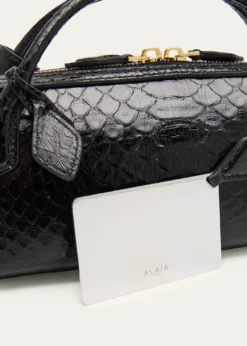 ALAIALe Teckel Snakeskin Top-Handle Bag