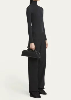 ALAIALe Teckel Top-Handle Bag in Grained Leather