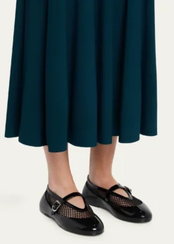 ALAIAMesh Mary Jane Ballerina Flats