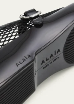 ALAIAMesh Mary Jane Ballerina Flats