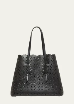ALAIAMina 37 Large Perforated Leather Tote Bag