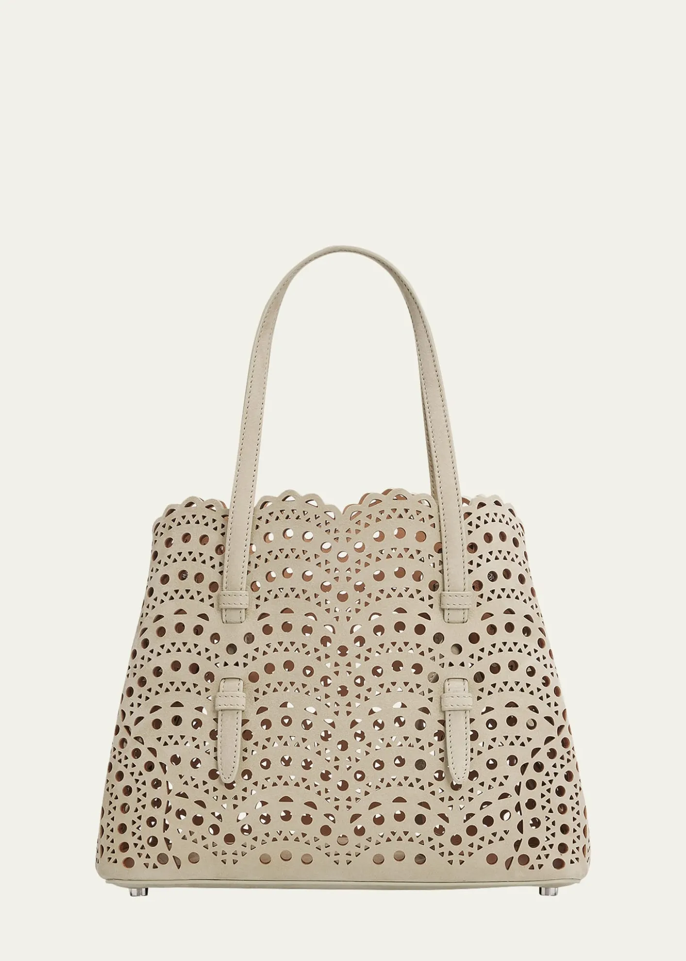 ALAIAMina 25 Tote Bag in Perforated Nubuck Leather