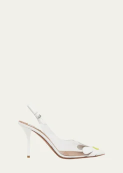 ALAIA90mm Bloom Transparent Slingback Pumps